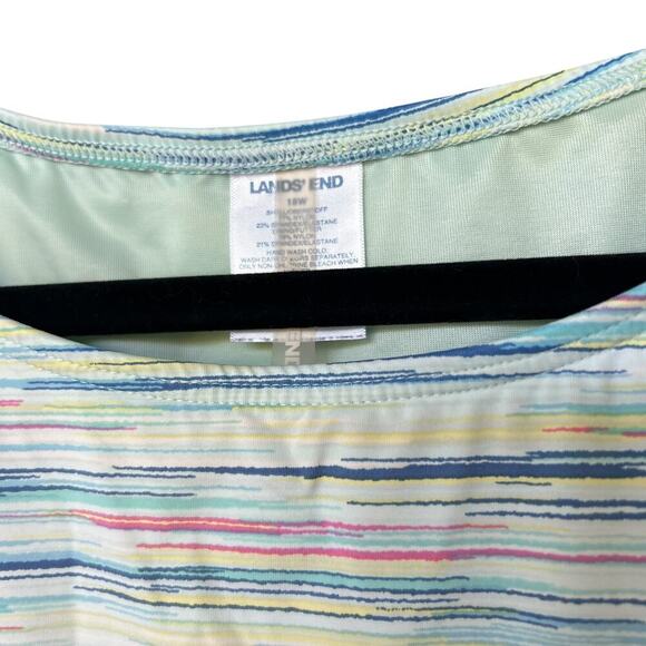 Lands' End Women's Multi-Colored Striped Tankini Built in Bra Size 18W - Picture 3 of 5
